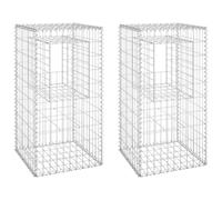 Poteaux à panier de gabion 2 pcs 50x50x100 cm Fer
