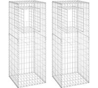 Poteaux à panier de gabion 2 pcs 50x50x140 cm Fer