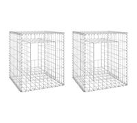 Poteaux à panier de gabion 2 pcs 50x50x60 cm Fer