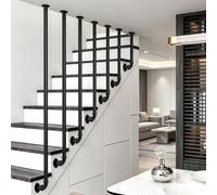 Poteaux de balustrade modernes, rampes d'escalier de clôture en forme de L, rampe de transition en tube rond du sol au plafond, poteau de séparation pour marches de grenier(60cm)