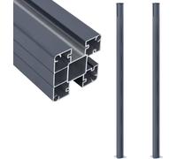 Poteaux de clôture 2 pcs Gris foncé 185 cm Aluminium