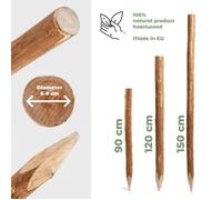 Poteaux de clôture en bois - BOGATECO - Lot de 3 - 500 cm de long - 90 cm de haut - Fabriqué en Europe