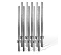 Poteaux de clôture Relaxdays, lot de 10, pour grillage, à enfoncer, 90 cm, profil en U, jardin, acier, argent