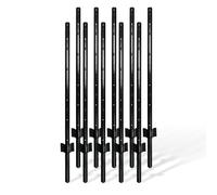 Poteaux de clôture Relaxdays, lot de 10, pour grillage, à enfoncer, 90 cm, profilé en U, jardin, acier, noir