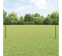 Poteaux De Clôture Vidaxl 11 Pcs U-Channel Gris 60 Cm Acier, Clôture Hexagonale Vidaxl Gris 0,5x50 M Acier