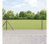 Poteaux De Clôture Vidaxl Set De 26 Gris Béton, Métal 3.2 X 3.2 X 70 Cm