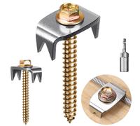 Poteaux de fixation pour clôture en fil de fer, 50 pièces, en acier inoxydable, avec vis