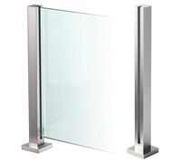 Poteaux de garde-corps en verre, 60 cm, avec fixations en acier inoxydable pour verre de 8 à 12 mm