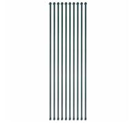 vidaXL Tiges de plantation 10 pcs métal 1,5 m Vert antirouille et hydrofuge