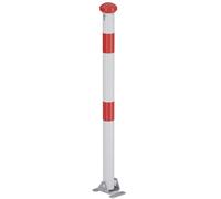 Poteaux de signalisation Alberts, modèle Passau | À visser, amovibles | Blanc | Diamètre du poteau : 60 mm | Hauteur au-dessus du sol : 100 cm | Sans œillets