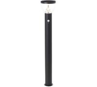 BRILLIANT Lampadaire solaire noir d'extérieur TULIP | in tecteur de mouvement | hauteur 92 cm | 3W 430lm 3000K | acier inoxydable/plastique