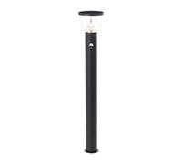 BRILLIANT Lampadaire solaire noir d'extérieur TULIP | in tecteur de mouvement | hauteur 92 cm | 3W 430lm 3000K | acier inoxydable/plastique