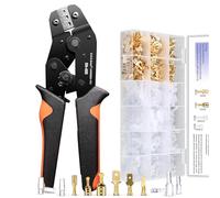 PotentForce Kit Pince a sertir cosse electrique（0.5-2.5 mm²）300 ensembles Connecteur electrique.Cosses electriques a sertir-3 tailles.Pince multiprise,Pince electricien,Pince à sertir,Cosse a sertir