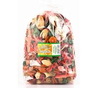 Potpourri aux fleurs séchées parfumées à l'Orange | Grand paquet 1100 ml ≈ 150-190 g | Décoration florale pour la maison | Fleurs séchées pour vase salon chambre salle de bain | Subtil parfum d'orange