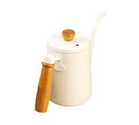 Pots à café Baristas professionnels avec poignée ergonomique en bois, lavable lave-vaisselle, construction en acier inoxydable 304, poignée en bois, bouilloire à café