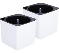 Pots à fleurs à arrosage automatique - Lot de 2 pots pour plantes d'intérieur, bureau et salon - Cuisine, balcon, chambre à coucher