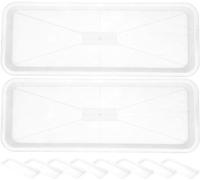 Pots à plantes rectangulaires - Set de 10 avec égouttoir - Bac à plantes pour rebord de fenêtre pour l'intérieur et l'extérieur - Pots à bonsaï - Plastique blanc - 40 x 14 cm