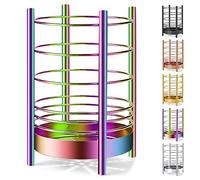 Pots à Ustensiles En Acier Inoxydable,Organisateur De Panier De Rangement Pour Ustensiles Avec Revêtement En Titane Arc-en-ciel,Porte-Ustensiles De Cuisine,Nettoyage Facile (Arc-en-ciel /7.4''x5.2'')