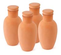 Pots d'arrosage en terre cuite Lot de 4 - 7,9 x 7,9 x 15,2 cm - Système d'arrosage simple HBCL