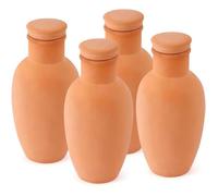 Pots d'arrosage en terre cuite - MICH - Lot de 4 - 7,9 x 7,9 x 15,2 cm - Système d'arrosage simple