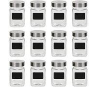 Pots de conservation avec autocollant 12 pcs 300 ml Transparent G