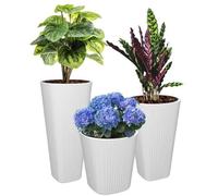 Pots De Fleurs - Botle - Set De 3 - Blanc - Ø39 Cm - Hauteurs 41/61/81 Cm Multicolore