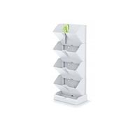 Pots De Fleurs Décoratifs, Modulables, Blanc, 4x1 L, Lot De 4, 19,5x11,4x47,5 Cm, Mini Cascade