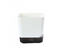 Pots de fleurs d'intérieur rectangulaires en plastique avec trous de drainage et plateau pour herbes, fleurs, légumes, décoration de cuisine ou de salon (taille L)