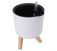 Pots de fleurs en plastique avec indicateur de niveau d'eau avec corde en coton et trous de drainage pour intérieur et extérieur, balcon, bureau, cuisine, jardin (170 x 150 mm)