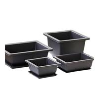 Pots de Fleurs Imitation Argile Violette, Plantes succulentes, Pot rectangulaire en Plastique, bonsaï de Paysage avec Plateaux, jardinière de Jardin(Rectangle-23cm Set)