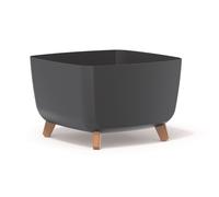 Prosperplast Pot de fleurs Gracia Square – Pieds amovibles, insert, UV – 39×39×27 cm – Anthracite