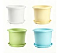 Pots de fleurs respirants en résine avec plateau de drainage, pots de fleurs de style nordique pour intérieur et extérieur, pots de fleurs ventilés, pots de fleurs décoratifs légers