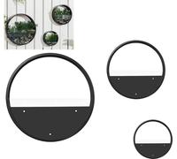 Pots de fleurs, set de 3 pots muraux pour succulentes et cactus, vase mural en acier noir, idéal pour le jardin et le salon