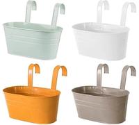 Pots de fleurs suspendus en métal Set de 4 pots de fleurs suspendus 27,5cm Jardin Balcon Crochets