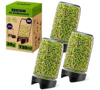 Pots de germination pour la maison - Ensemble de pots de germination - 720 ml - Plastique - Avec filtre - Graines de radis - Lot de 3