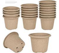 Pots de semis biodégradables, lot de 20, Ø 11 cm. Ces pots de plantation biodégradables sont fournis avec 20 étiquettes en plastique et conviennent à la culture de légumes, de fruits, d'herbes aromati