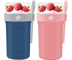 Pots Equivera Overnight Oats - Pot à muesli - Mason Jar - Flocons d'avoine - Lot - Un incontournable pour votre petit-déjeuner
