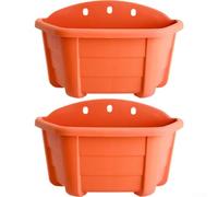 Pots Muraux Demi-Circulaires 2 Résine Légers Pots Muraux Demi-Circulaires(Brick Red)