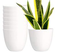 Pots pour plantes d'intérieur - YOUNGEVER - Lot 7 - Plastique blanc - Ø ouverture 16,5 cm - 3 orifices de drainage