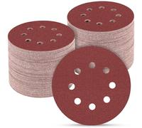 POTUINOM Lot de 100 disques abrasifs ronds de 12,7 cm, grain 120, crochet et boucle pour ponceuse orbitale aléatoire