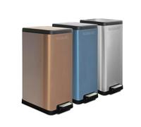 Poubelle 15 L, Fermeture automatique, Bleu métallique