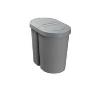Poubelle 2 bacs tri sélectif 2 x 25 litres - Gris