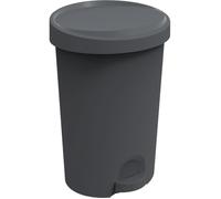 Poubelle moderne en plastique avec pédale 30 litres - Gris
