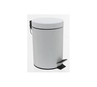 Poubelle 3L métal coloris blanc, Hauteur 24 x Diamètre 17 cm --