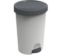 Poubelle à pédale en Plastique moderne 45 litres Stepy - Gris Clair