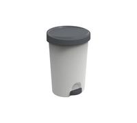 Poubelle à pédale en Plastique moderne 45 litres Stepy - Gris Clair