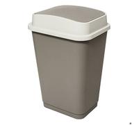 Paris Prix - Poubelle 50 L 5 five simply smart - Plastique - Couvercle à double ouverture - Taupe