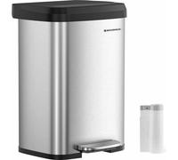 Poubelle 50L Silver Single Chamber Steel Modern