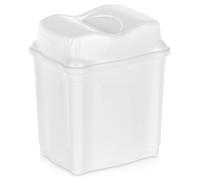 Poubelle 5L - Plastique robuste avec couvercle basculant - 21,5x16,5x25,5 cm - Blanc