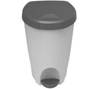 Poubelle 70 L Stepy EDA - A pédale - Avec roulettes et patins antidérapants - 41 x 51 x 63 cm - Gris - En plastique